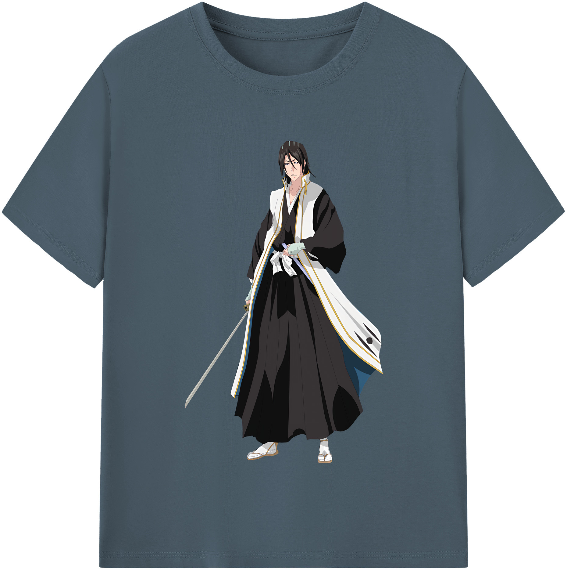 （画像用） ブリーチ くちき びゃくや BLEACH Kuchiki Byakuya 綿100％半袖Tシャツ（フロントプリント）